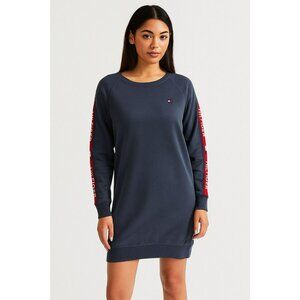 Tommy Hilfiger Sport Dress Womens Medium Blue Fleece Crew Sweatshirt Pullover
